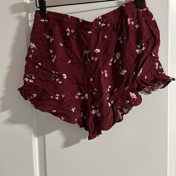 Mossimo Red Shorts with Cherry Blossom Pattern - Picture 3 of 4